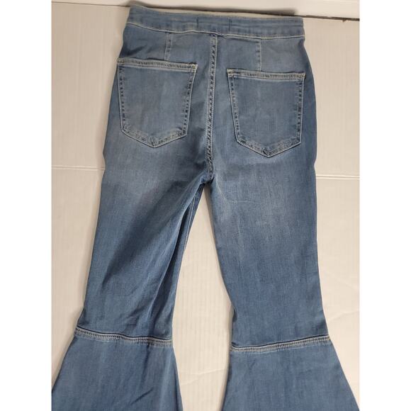 Free People Jeans Sz 27 X 34 Just Float On Flare Fray Festival 70' Insp OB826353 - Picture 9 of 9